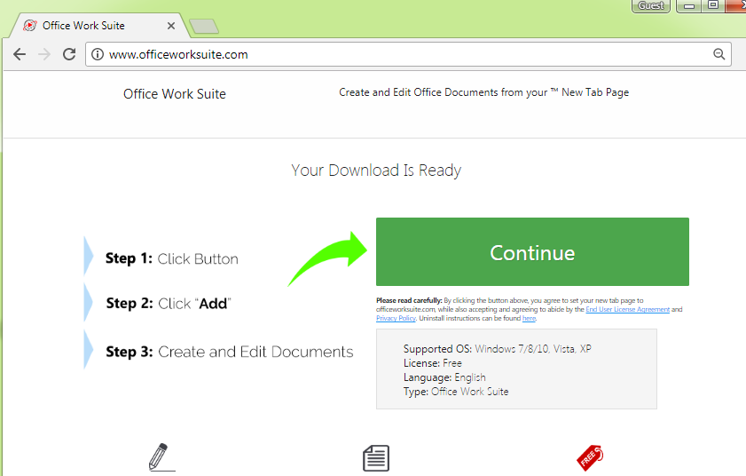 supprimer le virus de navigateur Search.officeworksuite.com