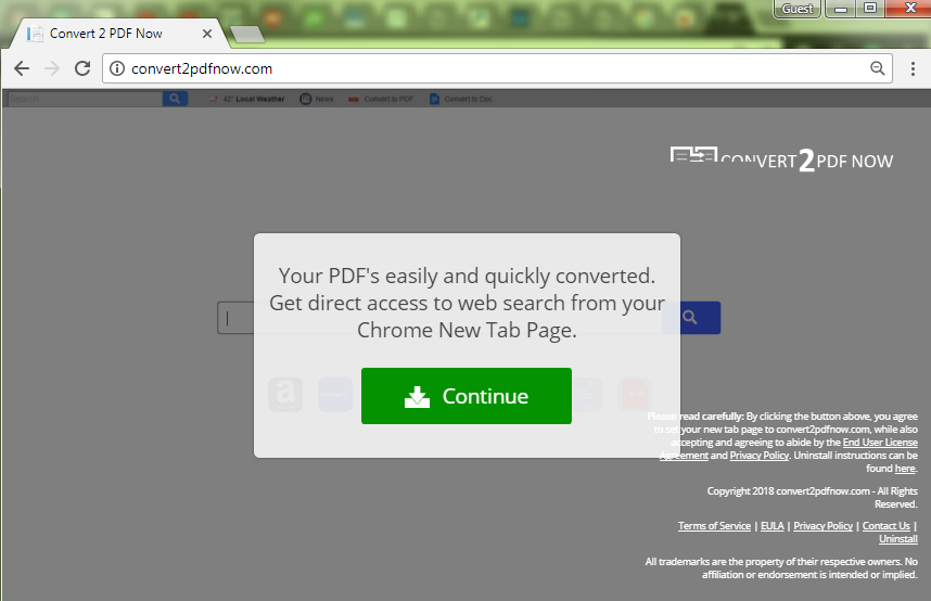 Как с легкостью удалить вирус convert2pdfnow?