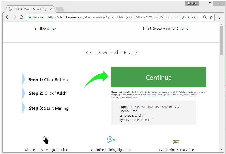 how to remove 1 click mine browser extension from chrome