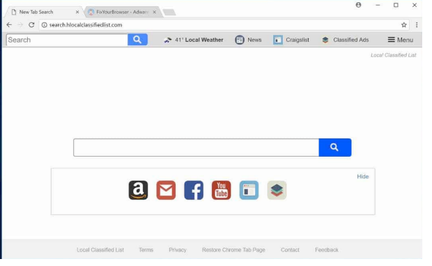 How To Remove Search.hlocalclassifiedlist.com Browser Redirect Virus