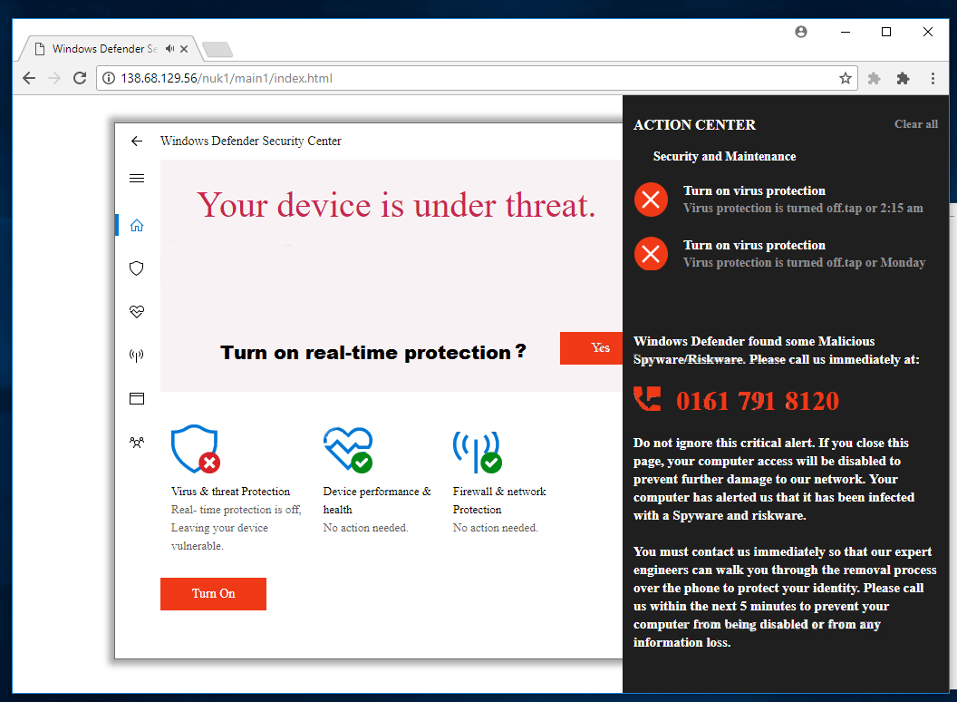 How To Remove Fake Windows ACTION CENTER Warning From Computer
