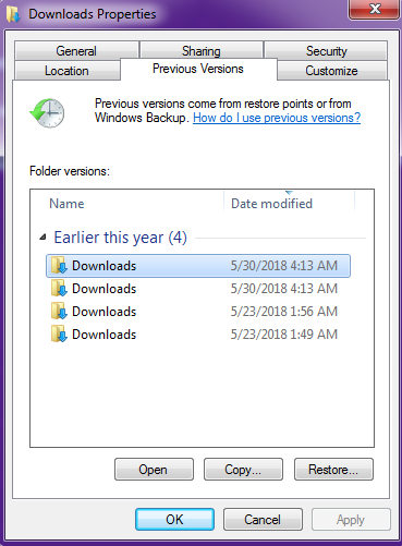 Restore Folder