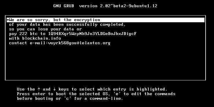 ransom note GRUB ransom note GRUB