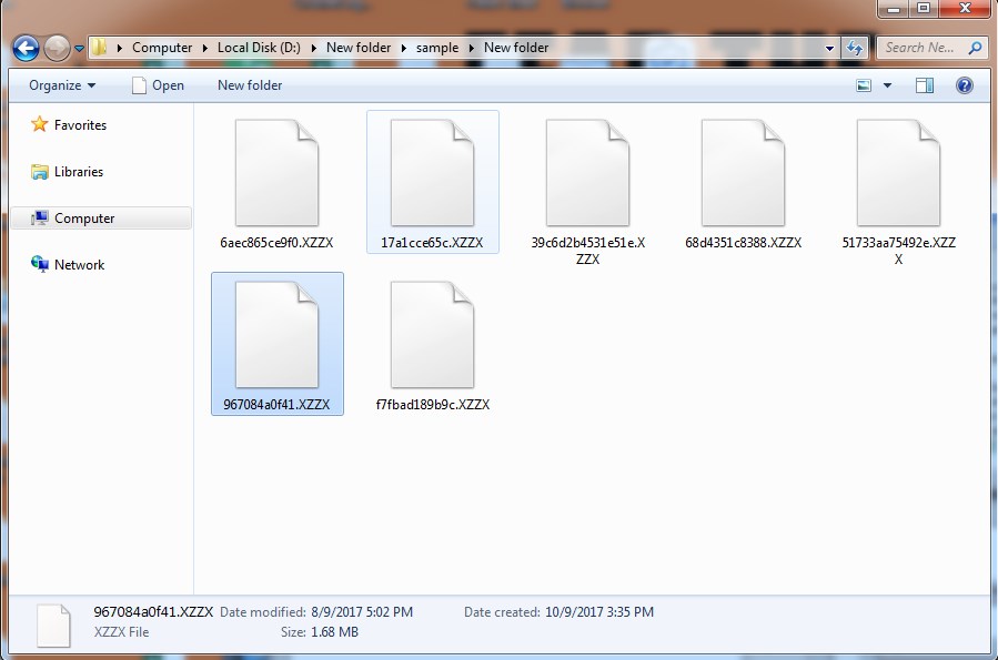 Sample of encrypted files Sample of encrypted files