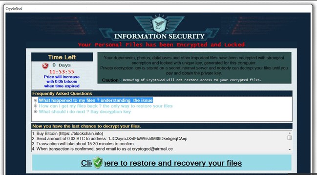 CryptoGod Ransomware Virus Removal Tool