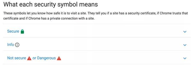 chrome avec un site HTTP image