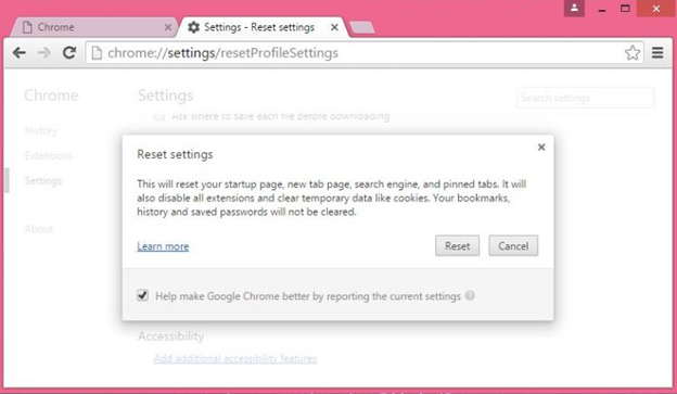 Delete Utopia.net from Google Chrome