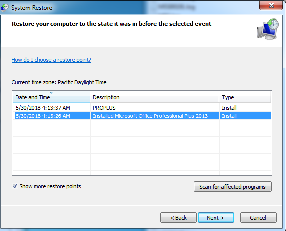 System Restore Point