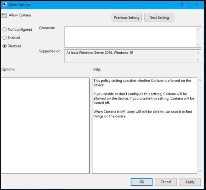 Disable cortana by registry editor gpeditmsc Disable cortana by registry editor gpeditmsc