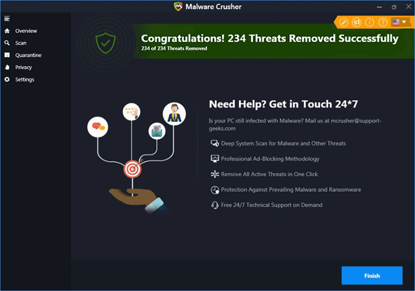 Malware Crusher Successfully Removed Threats Malware Crusher Successfully Removed Threats