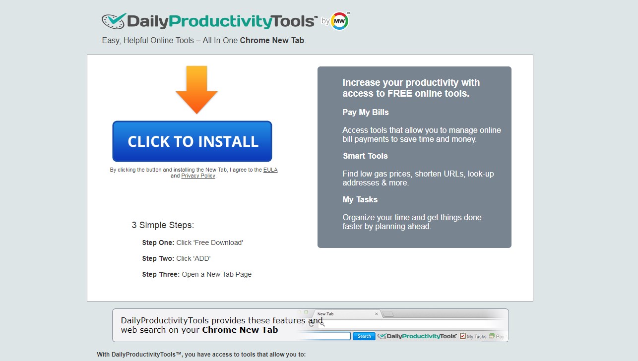 DailyProductivityTools Removal Tool And Guide – Browser Hijacker