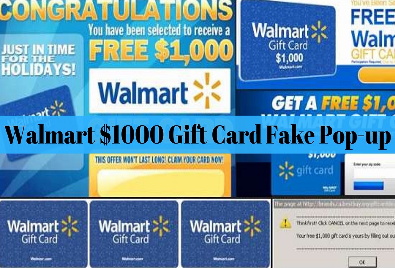 Walmart $1000 Gift Card – Scam, Fake Pop-up Ad [Beware]
