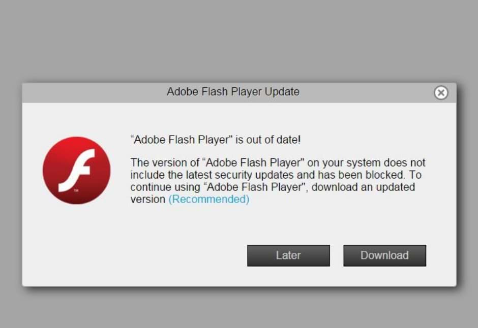 adobe flash player update virus removal