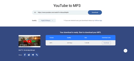 VidPaw YouTube to MP3 Converter