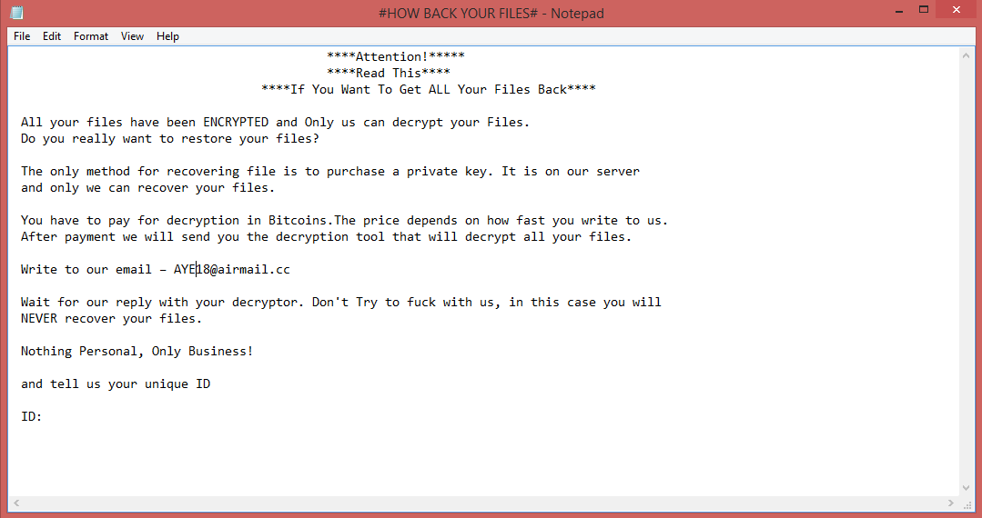 AYE Ransom Note AYE Ransom Note
