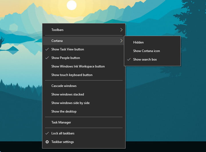Épingler Cortana dans la barre des tâches Épingler Cortana dans la barre des tâches