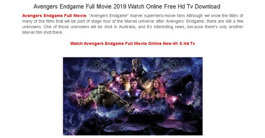 Avengers: Endgame Download Scam Avengers: Endgame Download Scam